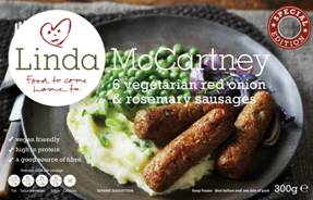 Linda McCartney red onion and rosemary sausages
